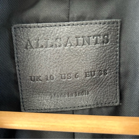 AllSaints Catch Biker Leather Jacket - Picture 4 of 10